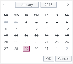 date selector