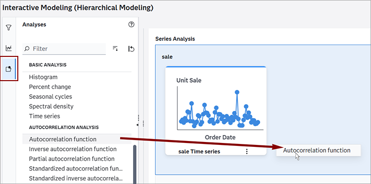 drag analyses to the canvas