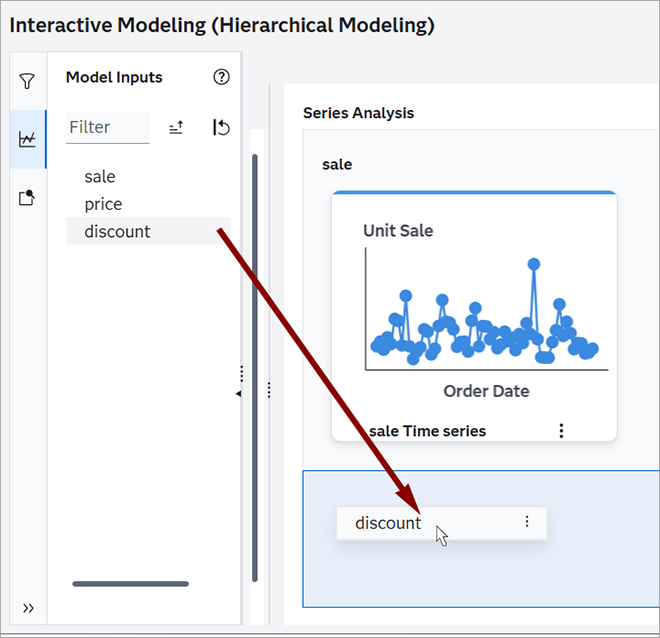 drag input variables to the canvas