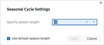 Seasonal Cycle Settings