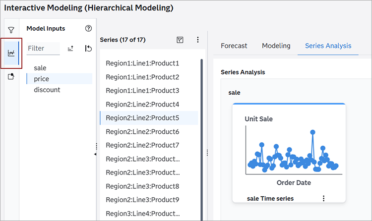 select model inputs tab on the left