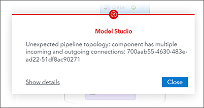 Unexpected pipeline topology: component has multiple incoming and outgoing connections